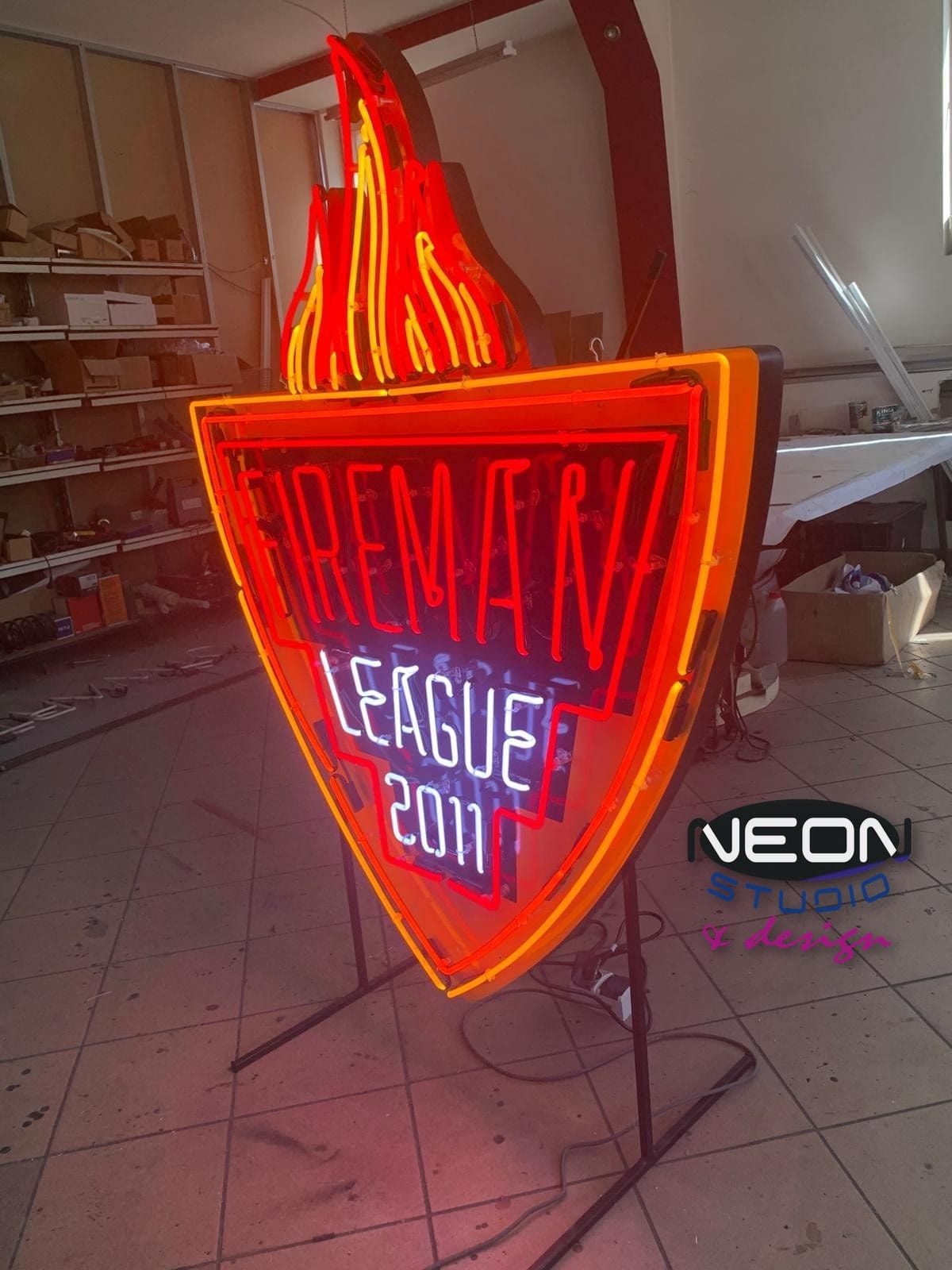 Glass Neon as a Standing Logo
