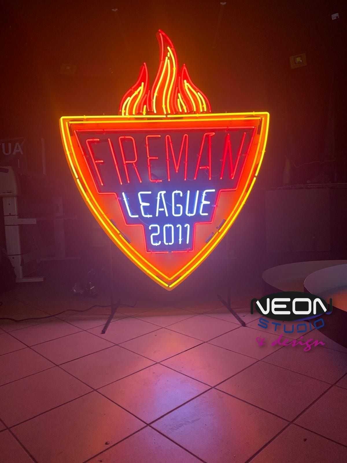 Glass Neon as a Standing Logo — View II