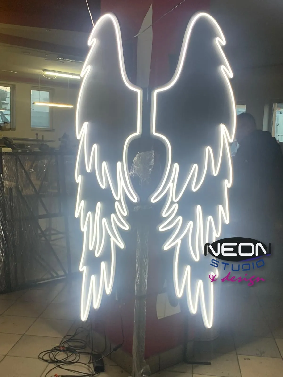 Decorative LED neon wings for interiors